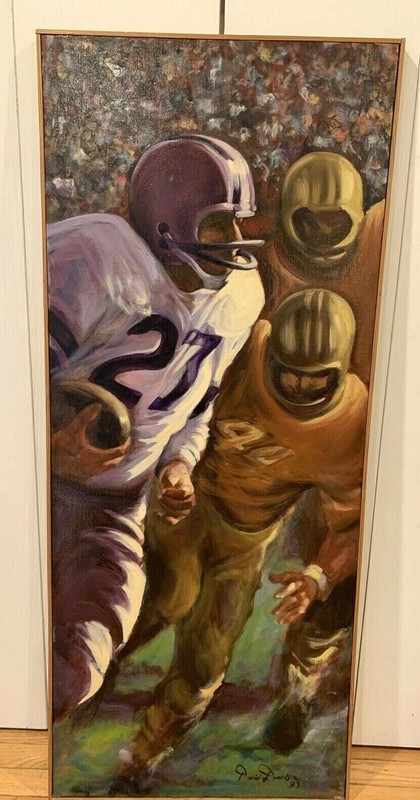 NFL Football David Davidson Oil Painting Original Art Signed No 27 1993 48″
