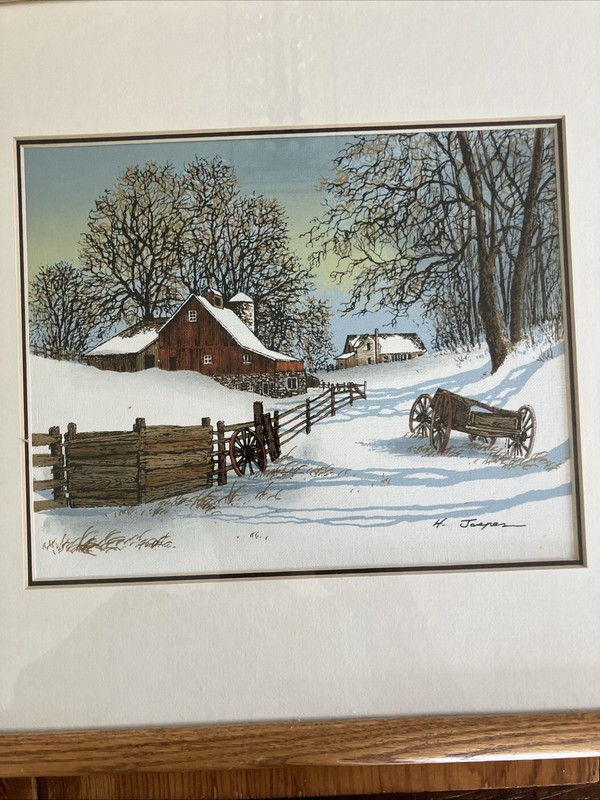 Abandoned Wagon Signed H. Jasper Hand Painted Serigraph On Canvas gallery