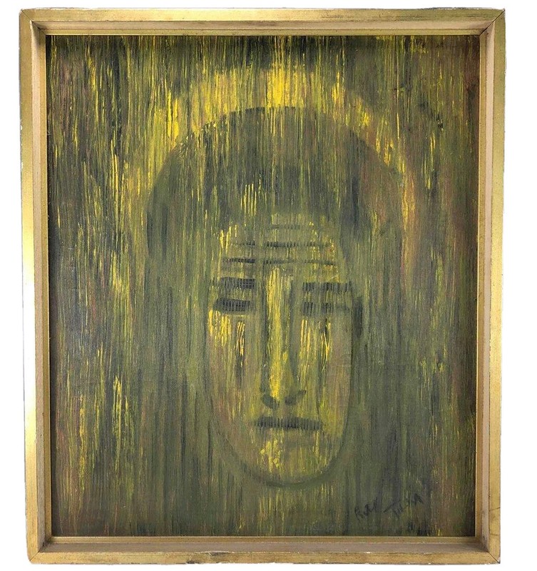 Indiana Artist Ruth E H Tilka Abstract Figural Painting Mid Century 1964