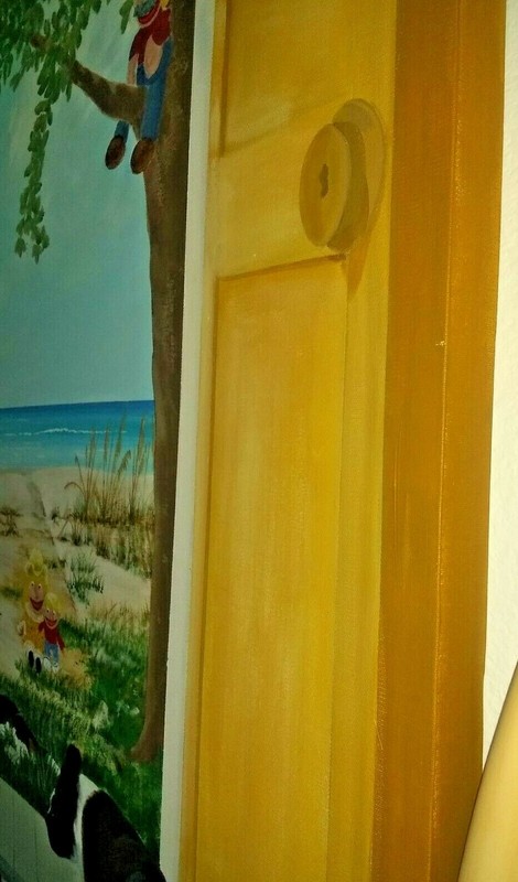 Doberman SHOTGUN RED & STUFFED FIGURES ORIGINAL ART PAINTING MARISE Tennessee gallery