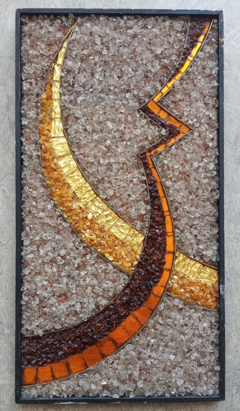 Mosaic Picture Glass Art Abstract Composition Mid Century American