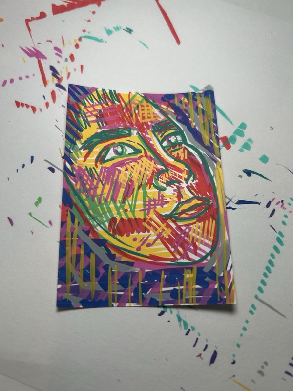 ACEO Faces Card Pack Original Art Card 2.5 X 3.5 Inches Hand Painted Cardstock. gallery