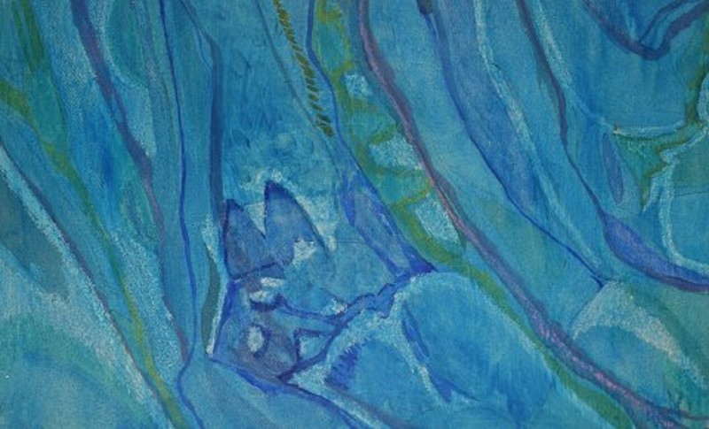 Ivy Lysdal, b 1937. Gouache on cardboard. Abstract painting. Late 20th C. gallery