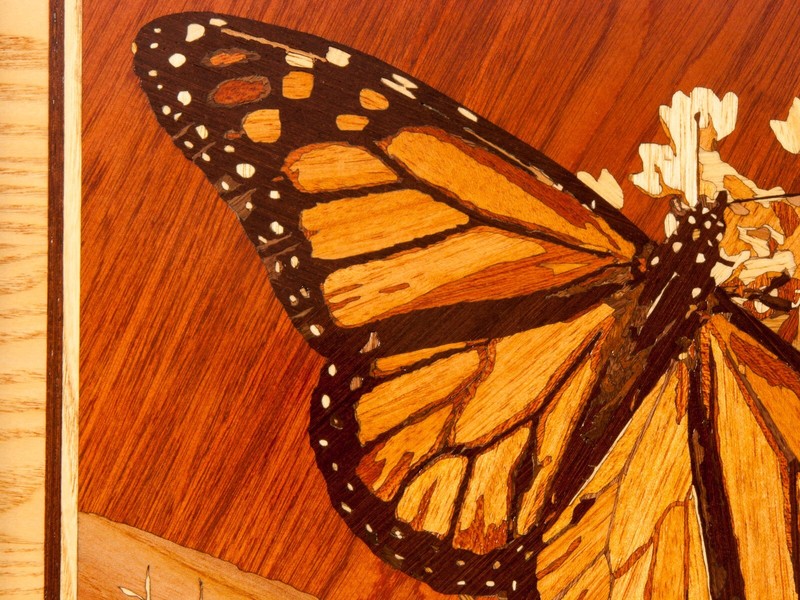 Swallowtail Butterfly inlay wood wall art wall decor wooden picture marquetry gallery