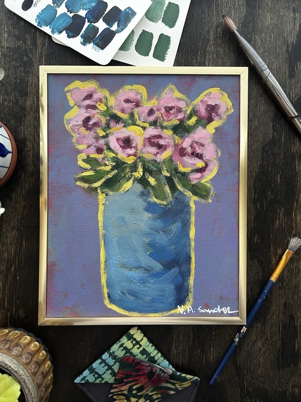 Original Acrylic Floral Painting | 8x10 inches | Artist V. A. Sanchez gallery