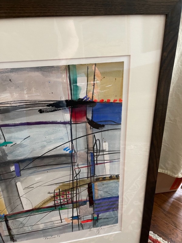 Abstract Modern Gouache Mixed Media Expressionist Painting Titled: Big Color #4 gallery