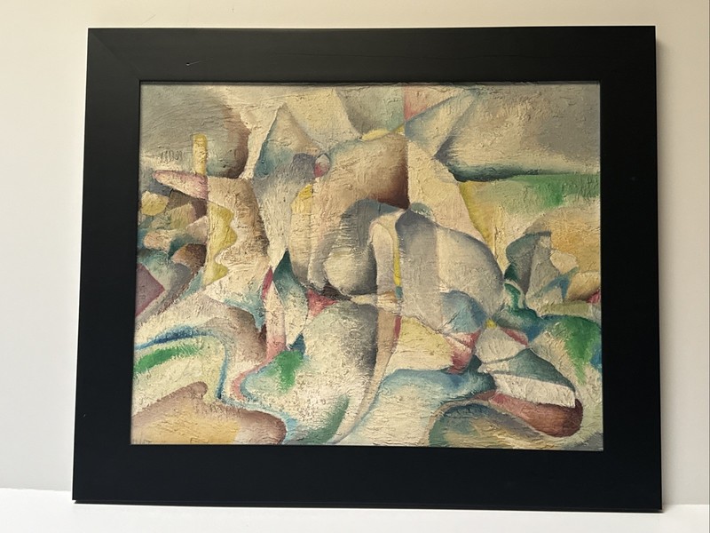 MID CENTURY PAINTING CUBIST CUBISM ABSTRACT EXPRESSIONISM EXHIBITED SURF MCGHEE