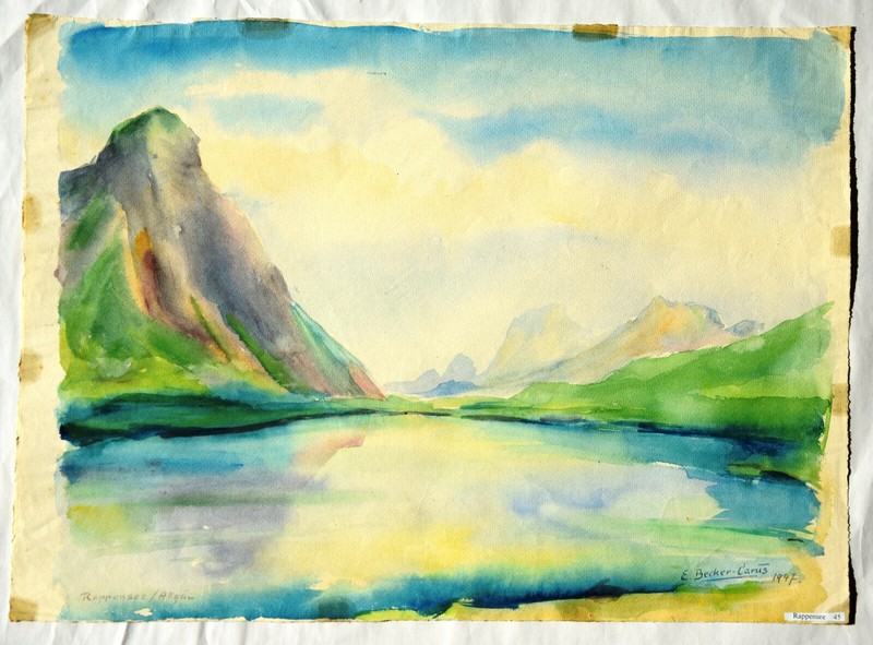 Ewald Becker-Carus 1902-1995 Hamburg/watercolor 1947 Rappensee Oberstdorf Allgäu gallery