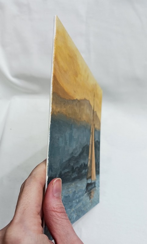 ORIGINAL Oil Painting IMPRESSIONISM Sailboat Sunset Lake River Boat Art 8"x10" gallery