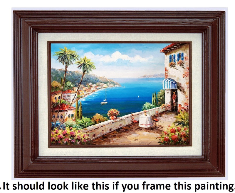 Mediterranean View, #6FMD-23, 36"x48"- 100% Hand painted Oil Painting on Canvas gallery