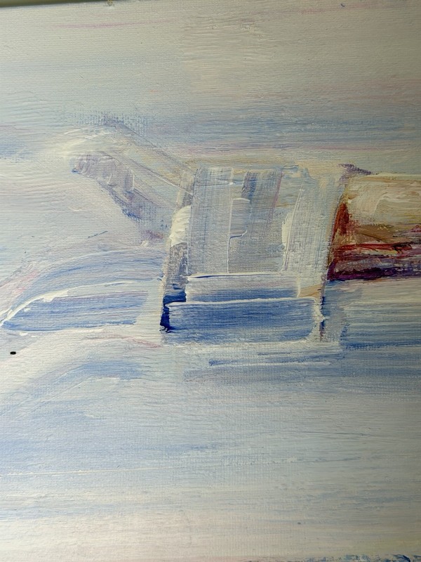 Tracing – Original Acrylic Painting, Two Hands Reaching, 12x36 in gallery