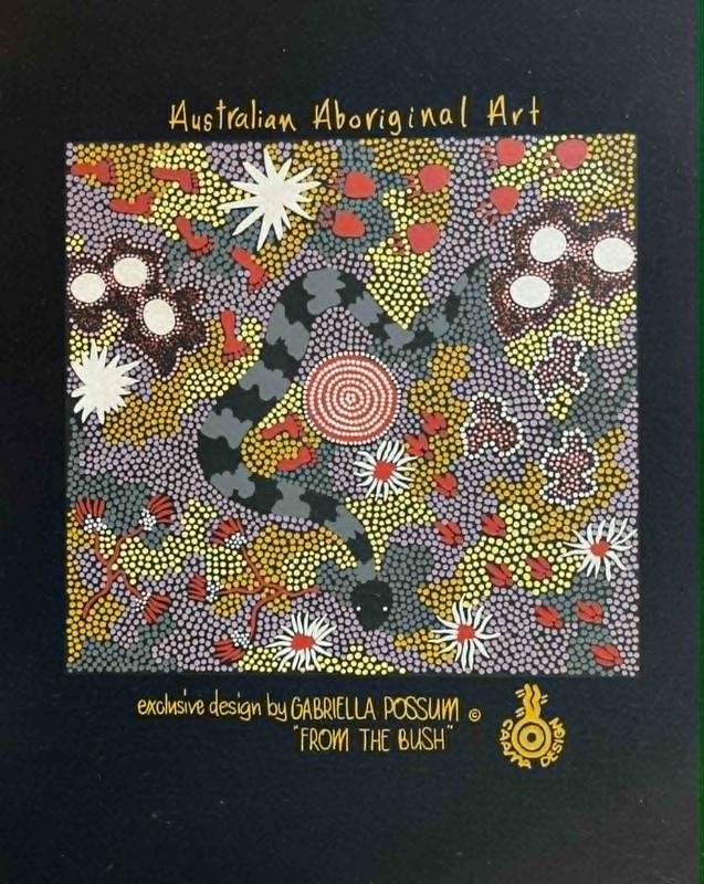 GABRIELLA POSSUM ABORIGINAL DOT PAINTING SCREENPRINT «FROM THE BUSH» 1989