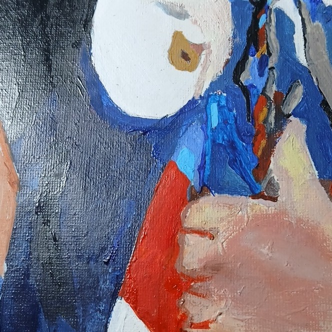 Emil Petelin Original Signed Oil Painting Portrait Man American Flag USA gallery