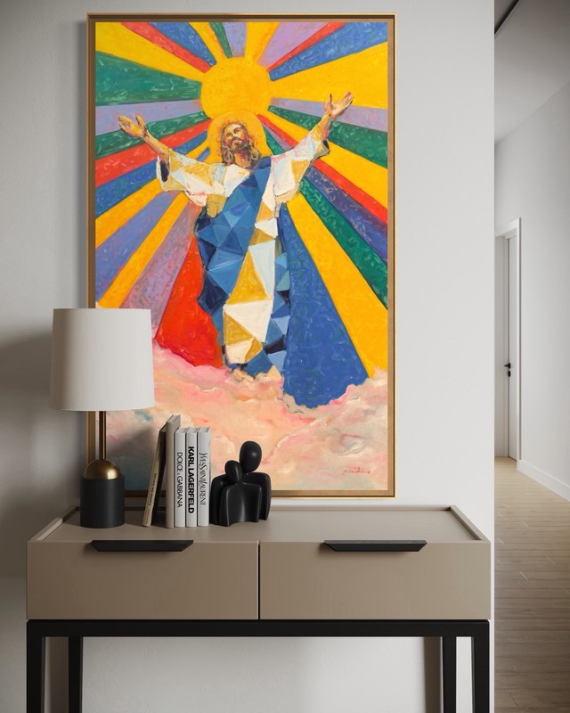 Large Original Jesus Painting 30×48 Oil On Canvas Christian Religious Art Signed