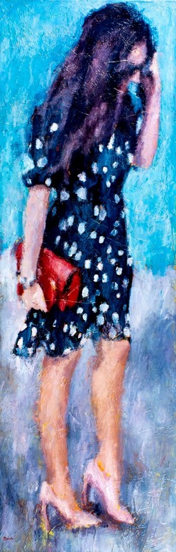 Nava Lundy (FL,MO,Italy,b 1983) acrylic painting 151145