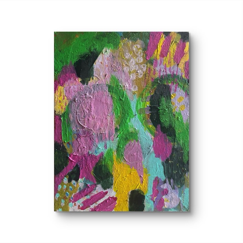 Debutant 11x14 ABSTRACT Flowers IMPRESSIONISM ORIGINAL Canvas gallery