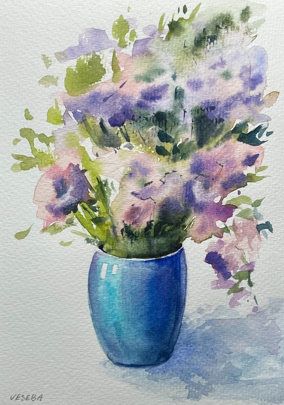 Original Watercolor Painting Flowers – 5×7 inches – NEW