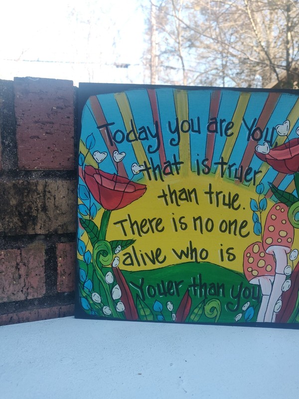 Dr. Seuss- Inspirationa Quote Painting, 10 x 10 wood panel, Today you are you gallery