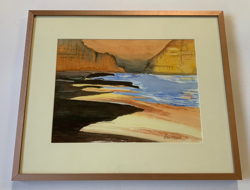 Watercolor Painting Grand Canyon Colorado River Landscape Arizona By Edwards gallery