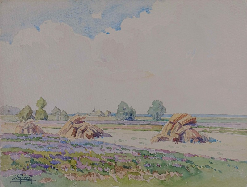 Etienne Gaudet – Painting Original – Watercolour – the Harvest 4