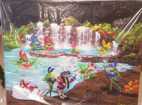 WE OLIVE BUNNIES H33/100 CANVAS AUTOGRAPHED by HUGH HEFNER & PAMELA (339999-11)