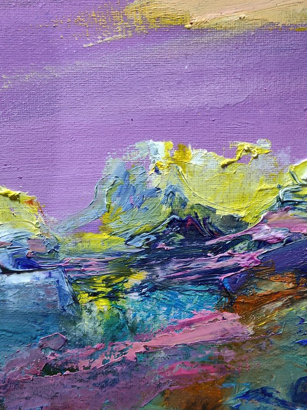 Original oil painting LANDSCAPE BRIGHT COLORS FAUVISM IMPRESSIONISM Forest SKY gallery