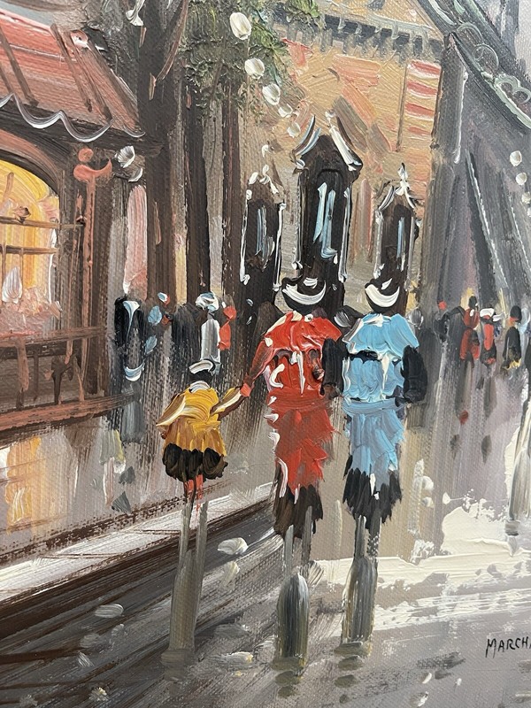 Oil Painting Parisian Street View by French artist Jacques Marchand (1932-) gallery