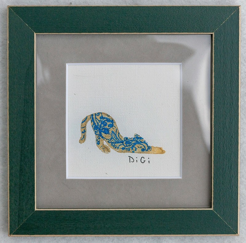 * DiGi MINI PAINTING * Original Artwork by DiGi in a Small Folk Art Frame