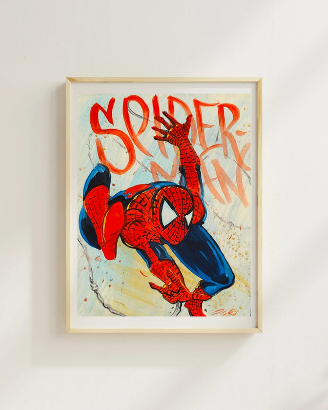 OSKI Spiderman 11×14 Paper Fine Fan Art Original Expressionism Painting