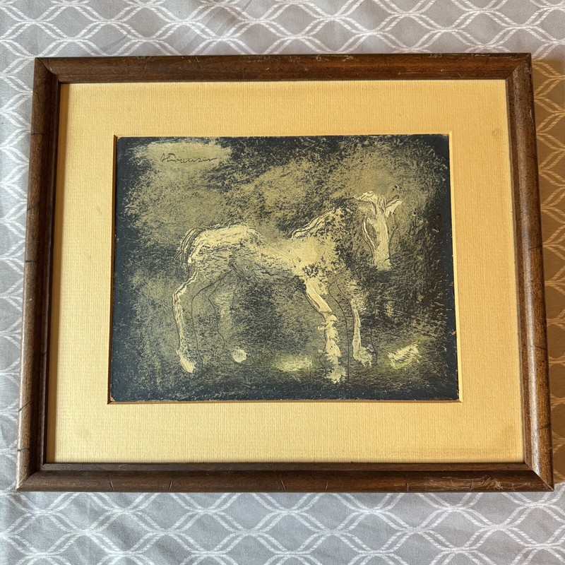 Sterling Strauser Original Painting – Abstract Horse – Signed – Framed