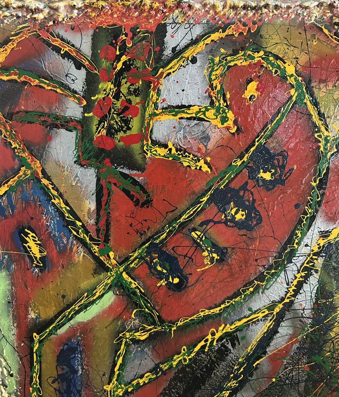 Abstract Painting Italian Artist Signed Titled On Verso Acrylic & Foam On Canvas gallery