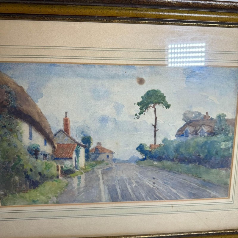Village Stroll Water Color Painting - see description [Art 022] gallery