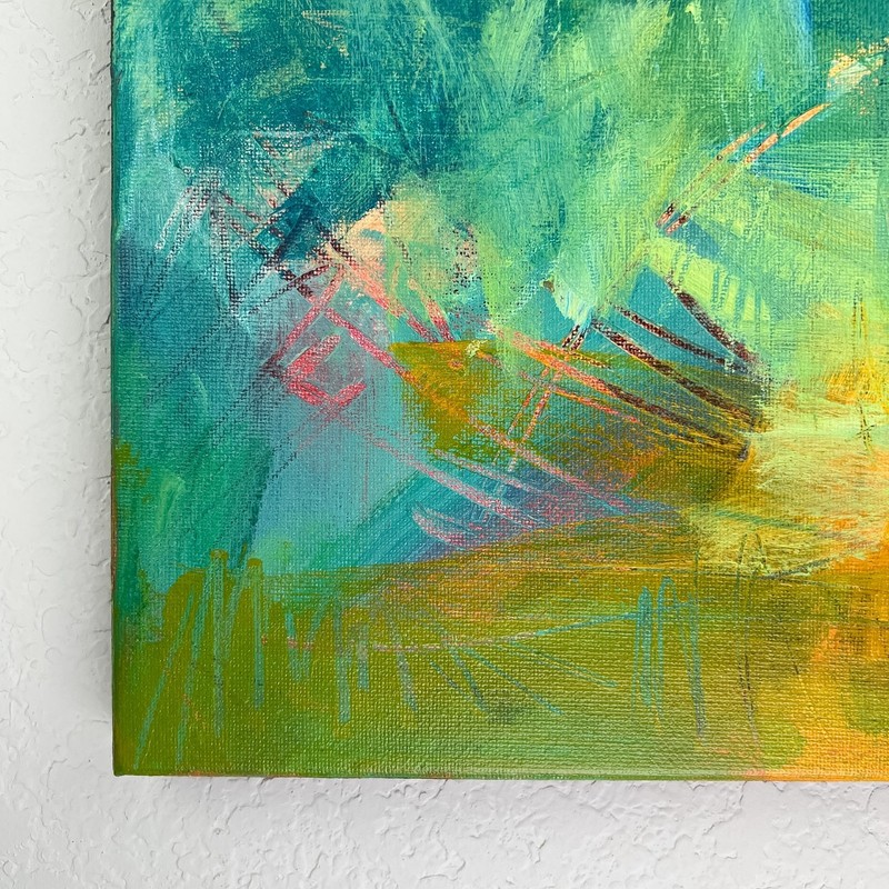 Original Abstract Expressionist Painting 12x16 Bold Brushwork Acrylic on Canvas gallery