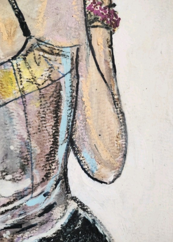 9 inch x 12 inch - Mixed-Media Guitar Drawing - NO FRAME by A. Avila gallery