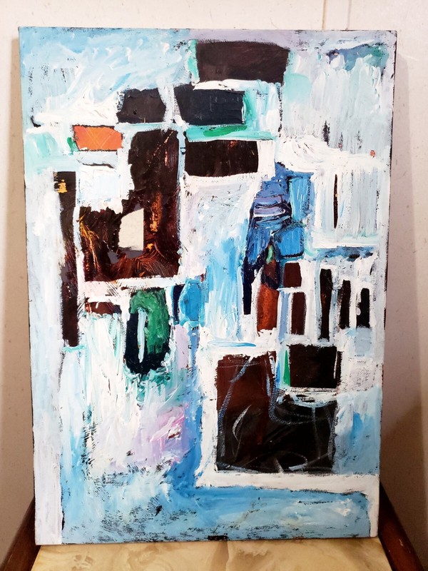 James Gross Abstract Oil On Canvas, Title (Form Color And Movement)