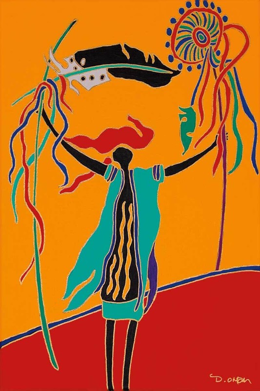 Dawn OMAN » The Healer Canvas Native Art Indigenous Dene First Nation Chipewyan