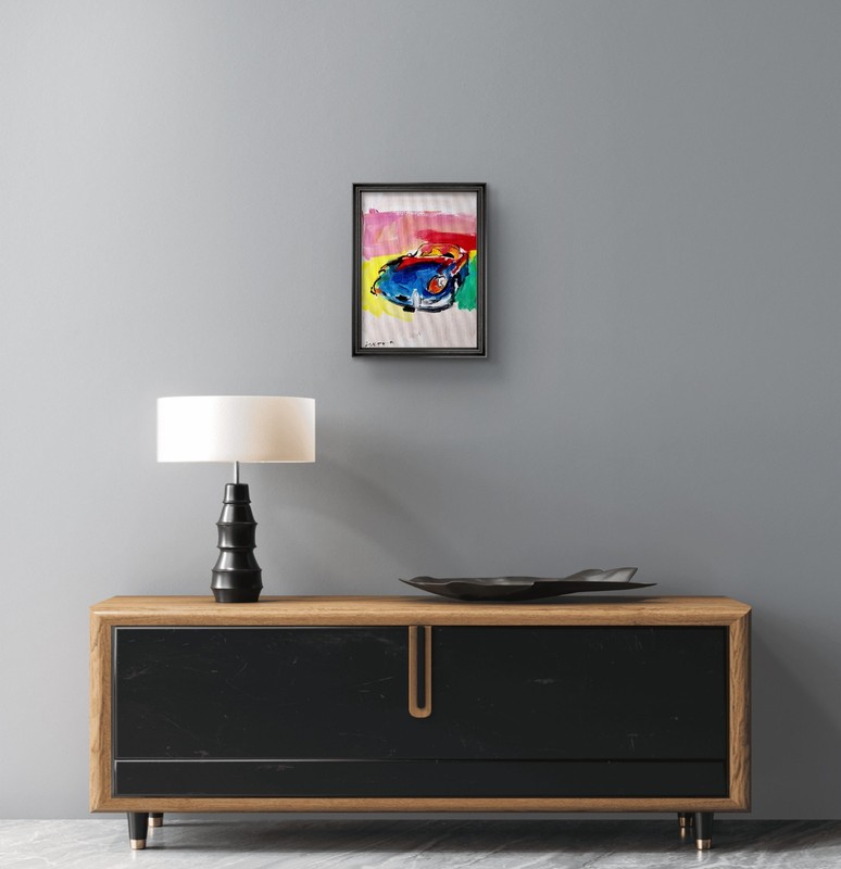 Aleph Original Car 9 x 12 Abstract Expressionist Wall Art Painting Canvas gallery