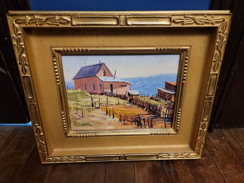 KIMBAL WARREN ENSENADA, NEW MEXICO ORIGINAL OIL PAINTING GOLD PICTURE FRAME RARE