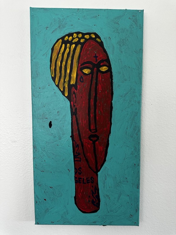 10×20 inch «Johnny Davis Abstract Acrylic on Canvas Painting – Original Artwork»