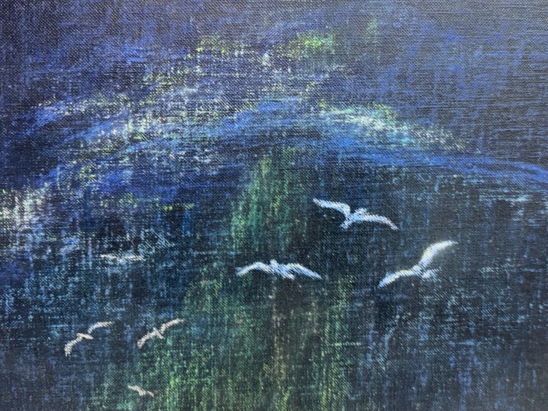 Dark Seascape Scene Painting by Midwest Regional Artist Virginia Terpening gallery