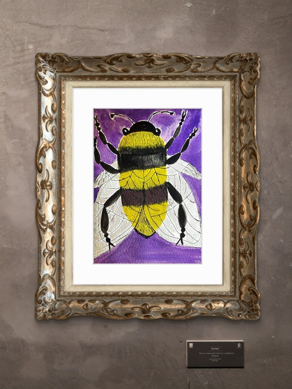 BumbleBee Original Abstract 5x7 Watercolor Paper Signed Contemporary Wall Art gallery