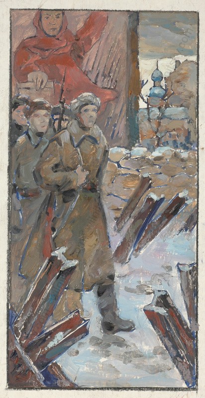 Valeri Mashnitski (b. 1934)"Triptych "Victory"/ project for a panneau",Oil, 1970 gallery