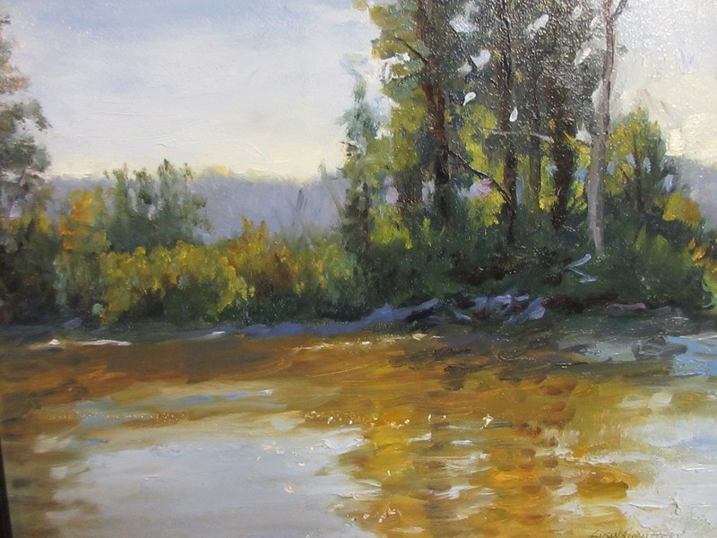 NORTHWEST ARTIST SUSAN KUZNITSKY vintage OIL PAINTING LANDSCAPE OREGON FRAMED