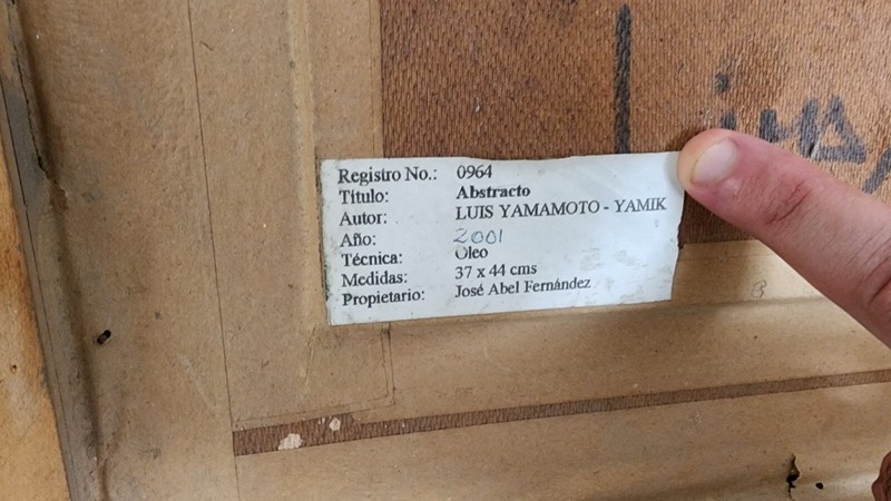 FINE ART: LUIS YAMAMOTO "Yamik" Oil On Masonite / Signed / Amazing Abstract t gallery