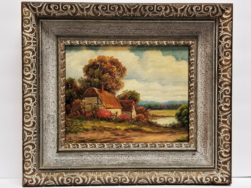 Original Augustus Spencer A. Spencer Framed Landscape Oil on Canvas Painting