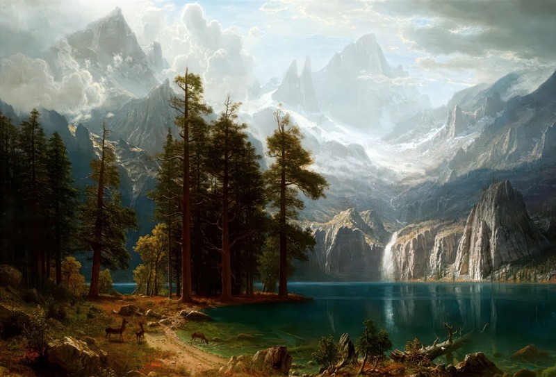 Albert Bierstadt Sierra Nevada Reproduction – Giclee Canvas/Paper/Stretched