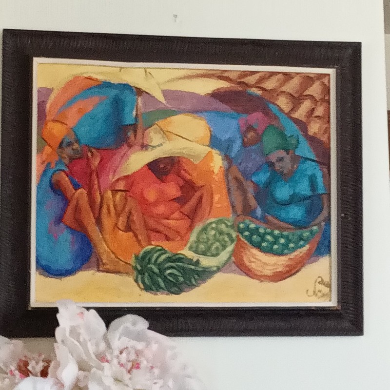 Petion Savain Oil On Canvas Original Purchased From The Artist In Haiti 1969.