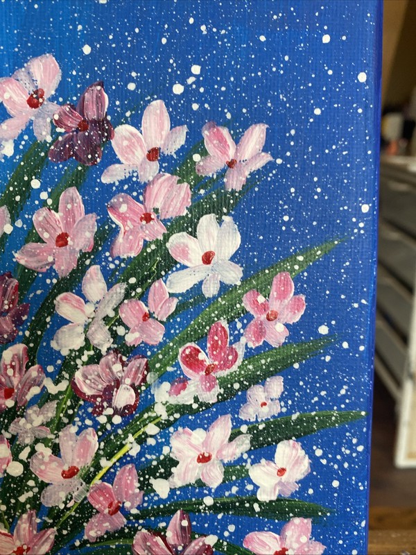 Bouquet Abstract flowers,Daisy Original Acrylic paintings ,flowers,8x10,roses gallery