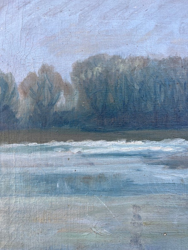 Unknown Impressionist Landscape Painting Oil On Canvas Denmark, Framed gallery