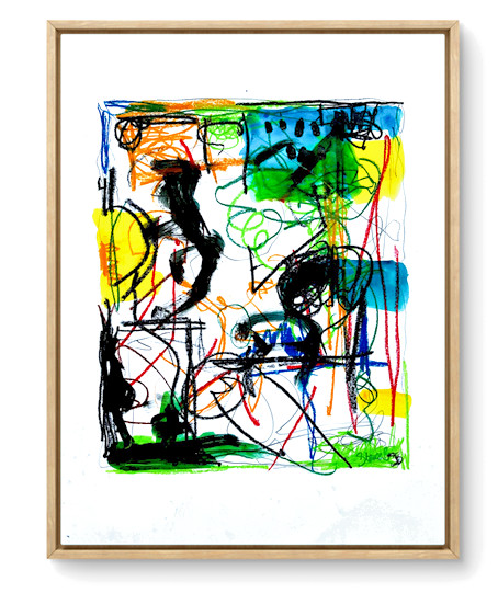 Abstract Art «Love and Harmony» Original Acrylic 18×24 inch Painting on Paper